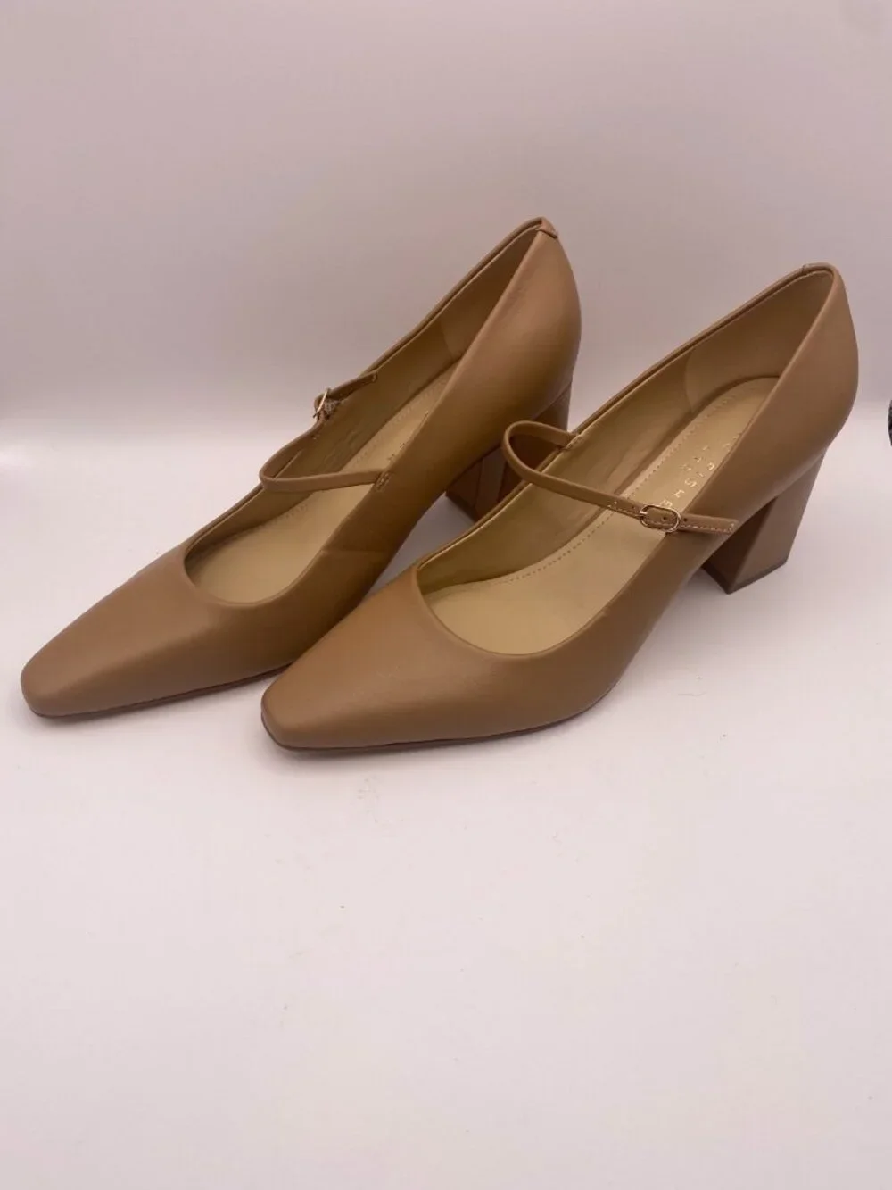 Marc Fisher Ltd Womens Vanderly Mary Jane Pump Heel In Light Natural Sz 9.5